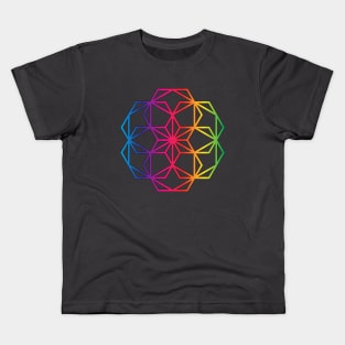 Hexagon Flower Sacred Geometry Kids T-Shirt